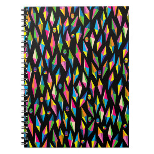 Photo Notebook/Abstract Diamond Shapes and Skulls Spiral Notebook