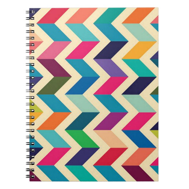 Photo Notebook/Colourful Chevron Spiral Notebook (Front)