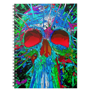 Photo Notebook/Funky Colourful Skull Spiral Notebook