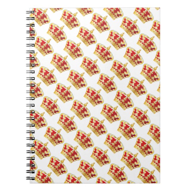 Photo Notebook/Red and Gold Crowns Spiral Notebook (Front)