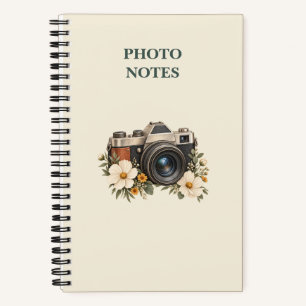 Photo Notes Vintage Camera and Cosmos Notebook