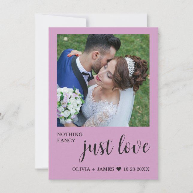 Photo Nothing Fancy Just Love Wedding Reception   Invitation (Front)
