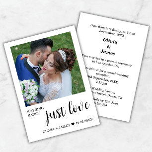 Photo Nothing Fancy Just Love Wedding Reception   Invitation