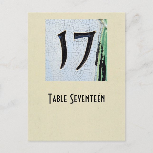 Photo number 17 table card (Front)