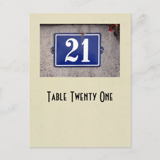 Photo number 21 table card (Front)