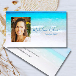 Photo Ocean Beach Sea Travel Blue Business Card