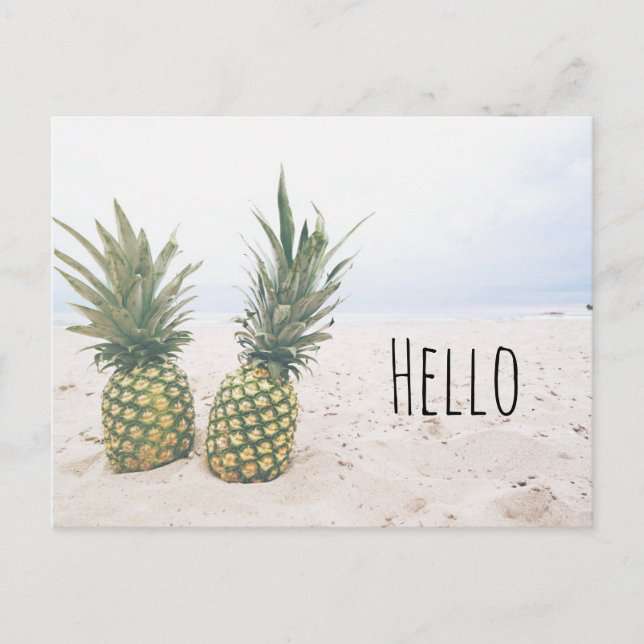 Photo of 2 Pineapples on a Beach Postcard (Front)