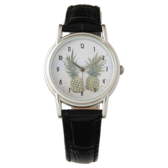Photo of 2 Pineapples on a Beach Watch (Front)