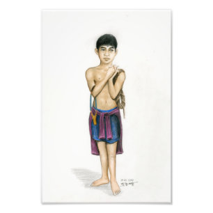 Photo of a Cambodian Boy by Vannak Anan Prum Print