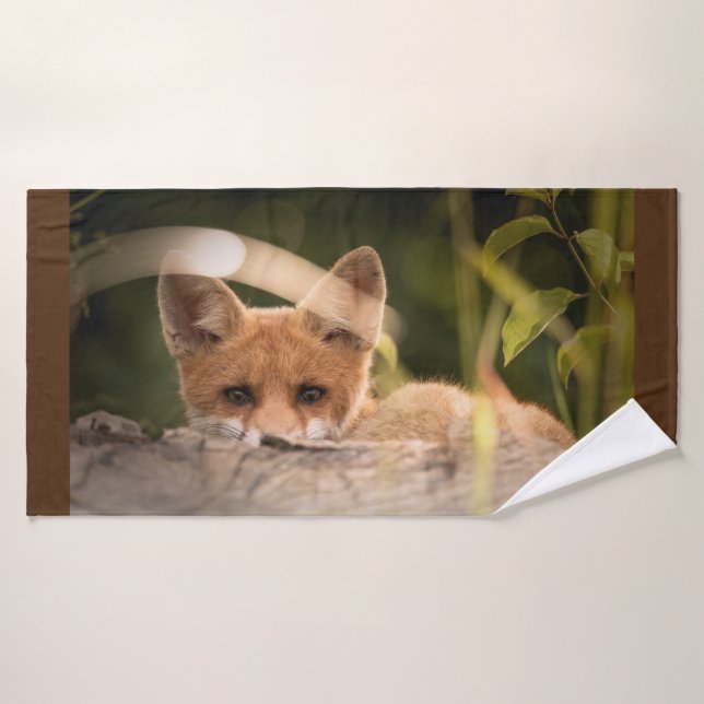 Photo of a Cute Little Orange Fox Bath Towel Set (Bath Towel)