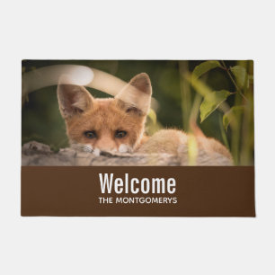 Photo of a Cute Little Orange Fox Doormat