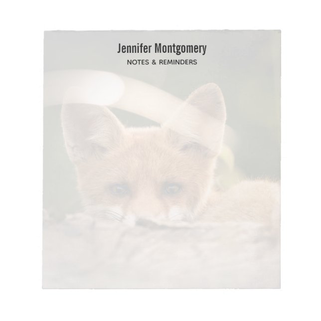 Photo of a Cute Little Orange Fox Notepad (Front)