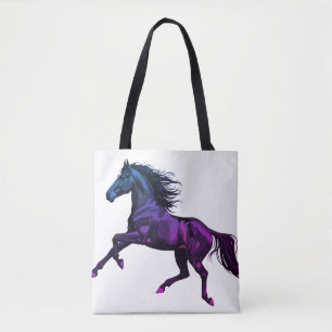 Photo of a Galloping Stallion on Reusable Grocery Tote Bag