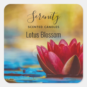Photo of a Lotus Flower in a Pond Candle Biz Square Sticker