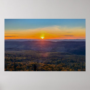 photo of a mountainous autumn forest, mountains, p poster