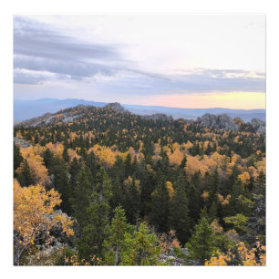 photo of a mountainous autumn forest, mountains, p print