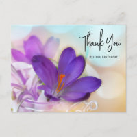 Photo of a Pretty Purple Spring Crocus Thank You