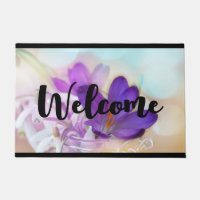 Photo of a Pretty Purple Spring Crocus Welcome