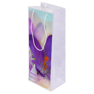 Photo of a Pretty Purple Spring Crocus Wine Gift Bag