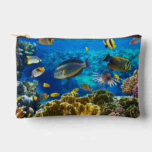 Photo of a tropical Fish on a coral reef Accessory Pouch