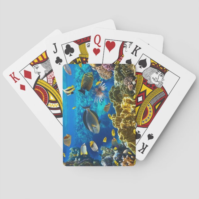 Photo of a tropical Fish on a coral reef Playing Cards (Back)