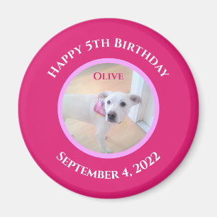 Photo of Adorable Puppy Dog Wearing Hot Pink Scarf Magnet