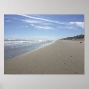 Photo of an Atlantic Ocean Beach at Low Tide Poster