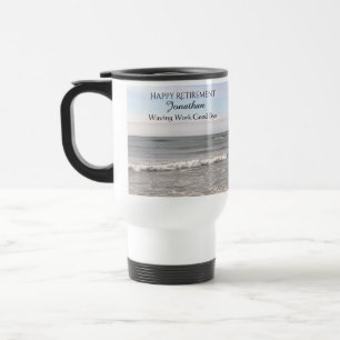 Photo of Atlantic Ocean Waves Happy Retirement Travel Mug