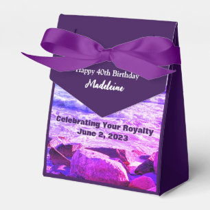 Photo of Atlantic Ocean Waves Purple 40th Birthday Favour Box