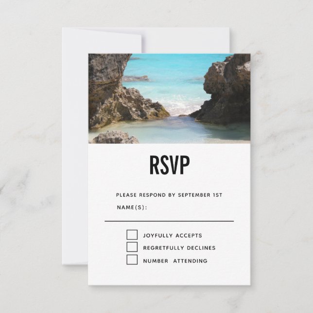 Photo of Bermuda Coast & Tropical Sea RSVP Card (Front)
