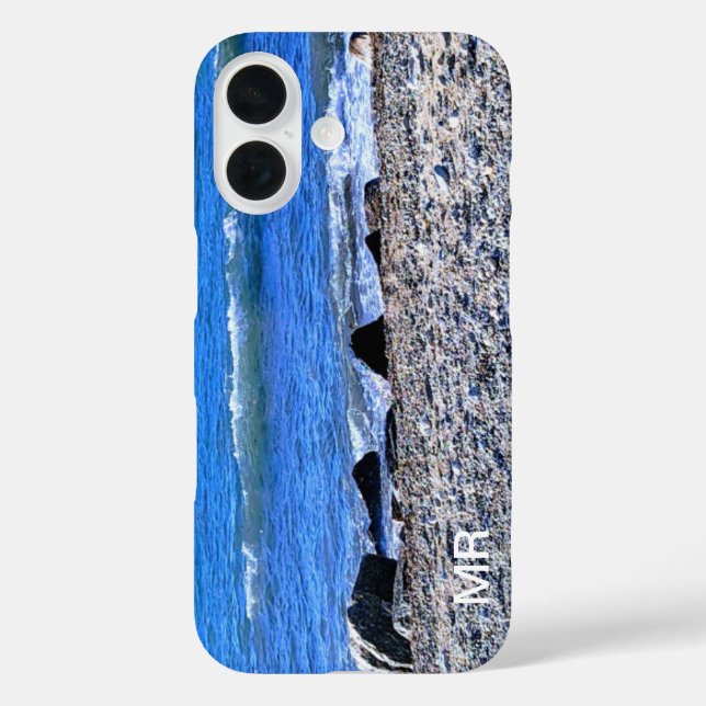 Photo of Blue Ocean Simple Add Monogram Case-Mate iPhone Case (Back)