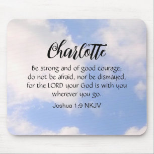 Photo of Blue Sky Be Not Afraid Bible Verse Name Mouse Pad