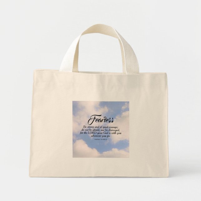 Photo of Blue Sky Be Not Afraid Custom Name Bible  Mini Tote Bag (Front)