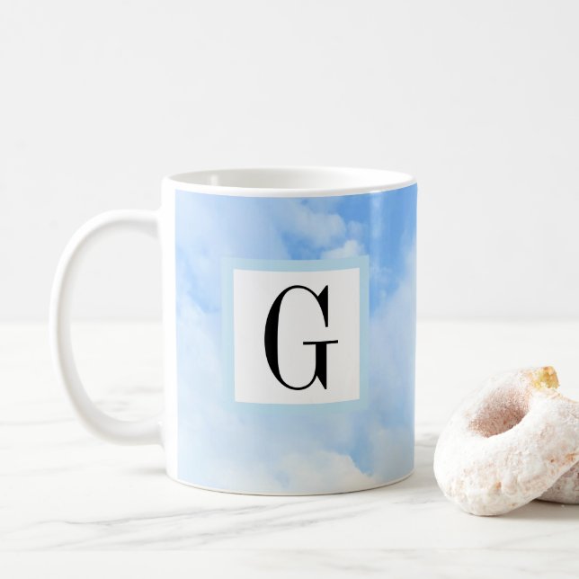 Photo of Blue Sky Elegant Single Initial Coffee Mug (With Donut)