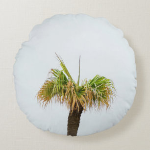 Photo of brown and green palm tree round cushion