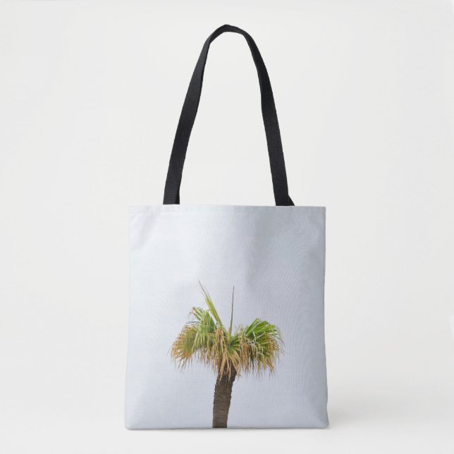 Photo of brown and green palm tree tote bag (Front)