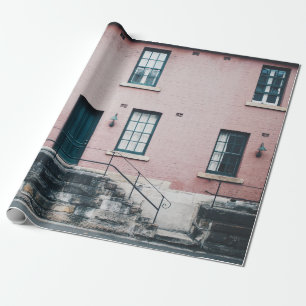 PHOTO OF BUILDING WITH STAIRS WRAPPING PAPER
