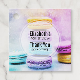 Photo of Colourful Delicious Macarons Birthday Favour Tags