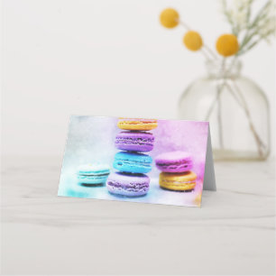 Photo of Colourful Delicious Macarons Place Card