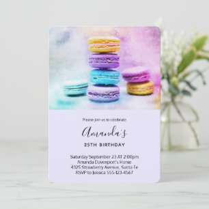 Photo of Colourful Macarons Birthday Invitation