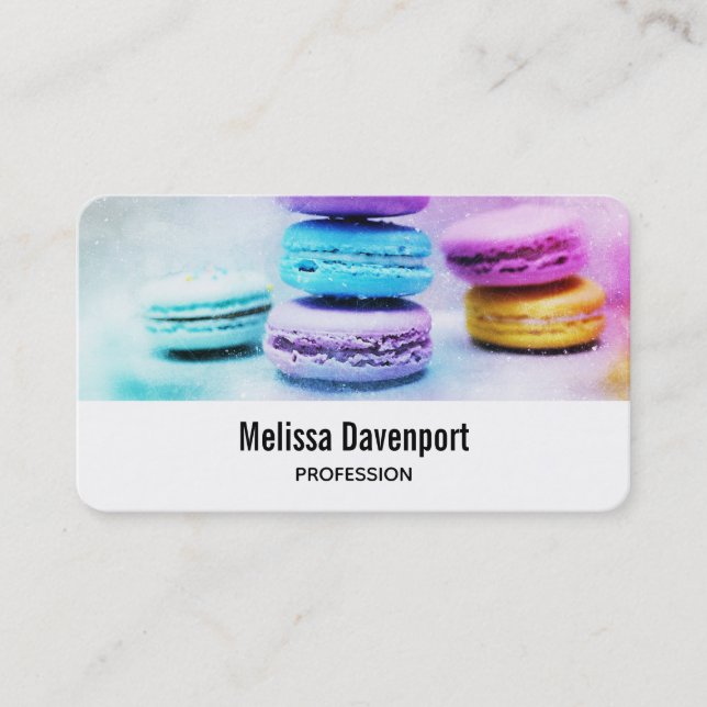 Photo of Colourful Macarons Business Card (Front)