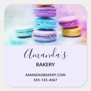 Photo of Colourful Macarons Business Square Sticker