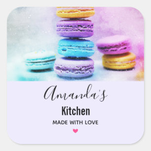 Photo of Colourful Macarons Kitchen Square Sticker