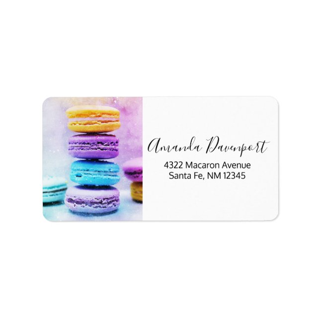 Photo of Colourful Macarons Label (Front)