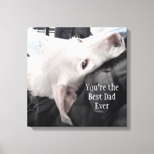 Photo of Cute Dog Best Dad Ever Canvas Print