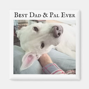 Photo of Cute Dog Best Dad Pal Ever Blue Denim Magnet