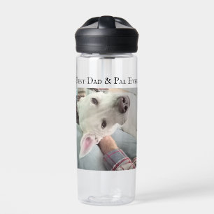 Photo of Cute Dog Best Dad Pal Ever Blue Denim  Water Bottle