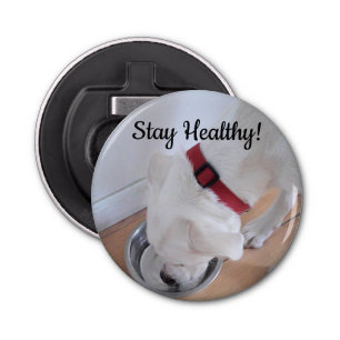 Photo of Cute Dog Drinking Water Motivational Bottle Opener