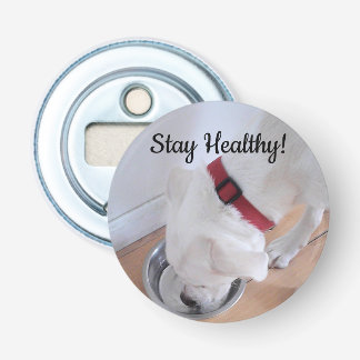 Photo of Cute Dog Drinking Water Motivational Bottle Opener
