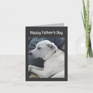 Photo of Cute Dog with Dad Happy Father's Day Holiday Card